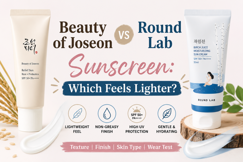 Beauty of Joseon vs Round Lab Sunscreen